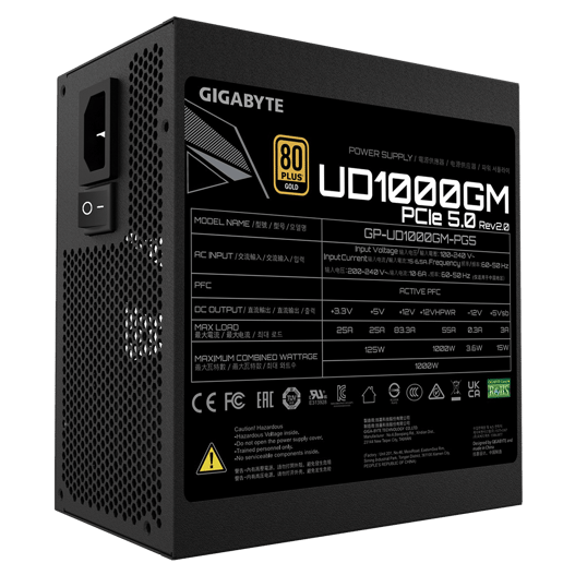 1000W Gigabyte GP-UD1000GM PG5 (rev. 2.0) Modular 80 Plus Gold PSU